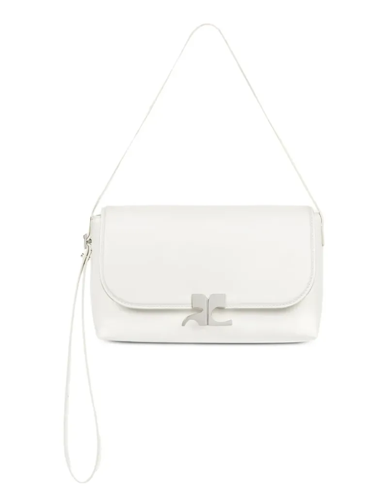 Courrèges Schultertasche mit Logo-Schild - Weiß Weiß