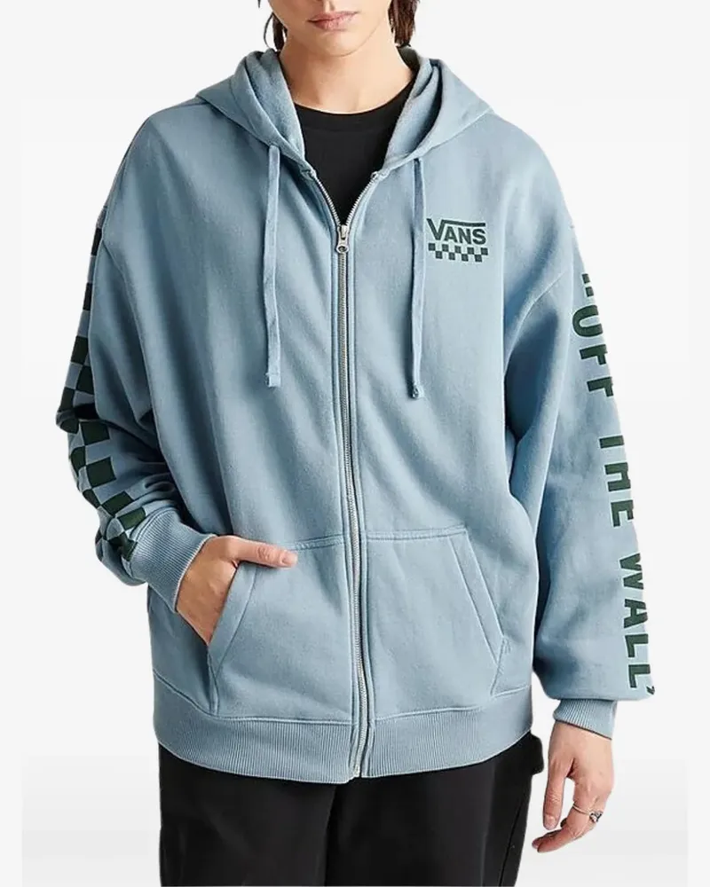 Vans checkerboard-detail zip-up hoodie - Blau Blau