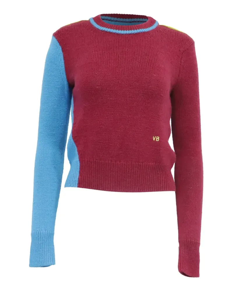 Victoria Beckham 2010s Pullover in Colour-Block-Optik - Rot Rot