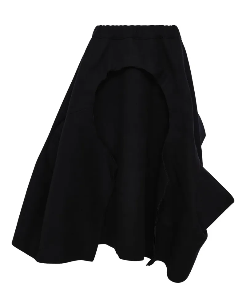 Comme des Garçons asymmetric-hem midi skirt - Schwarz Schwarz