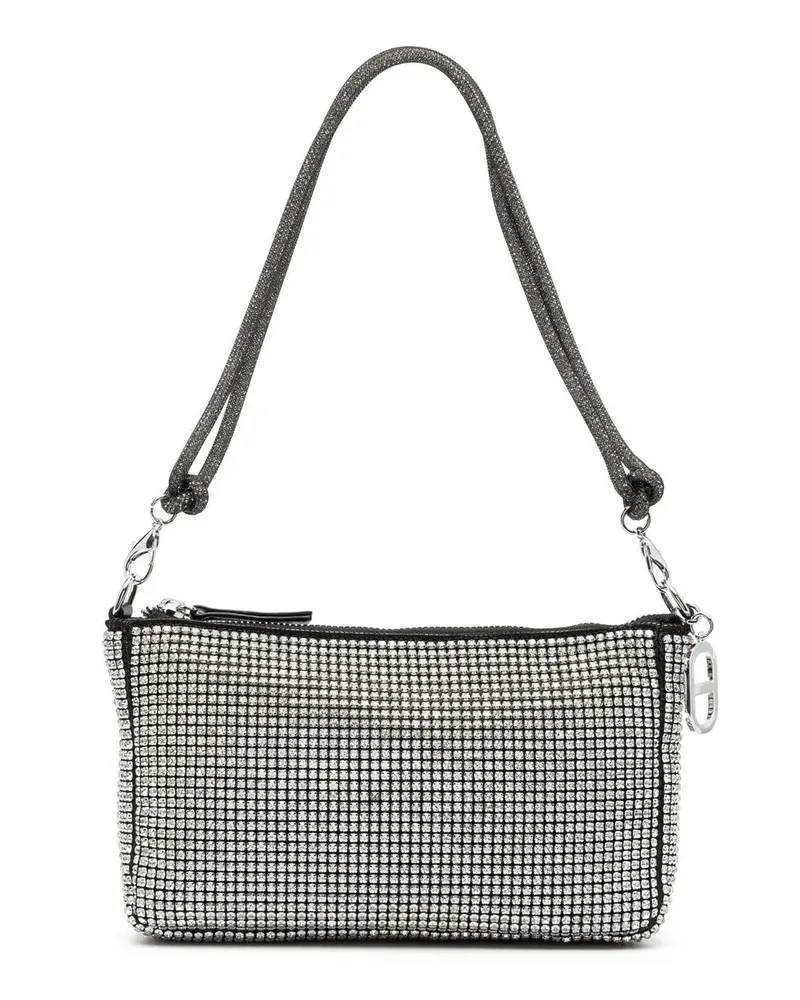 Twin-Set Schultertasche mit Kristallen - Grau Grau