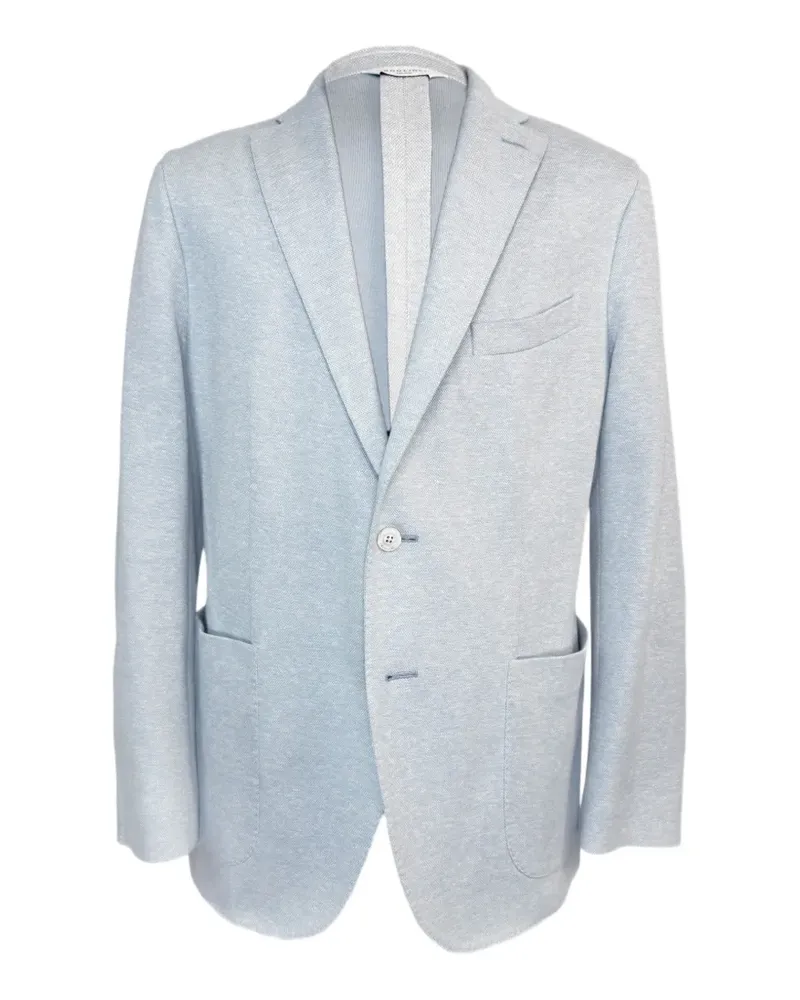Boglioli single-breasted piqué-texture blazer - Blau Blau