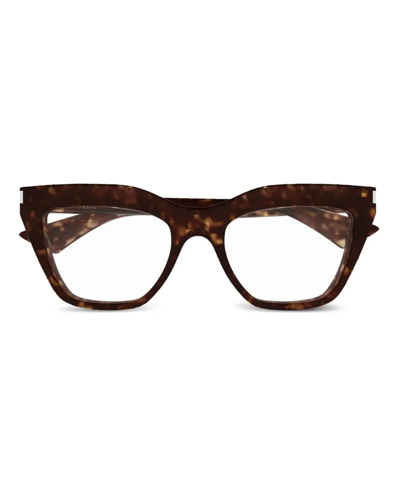 Saint Laurent Brille mit eckigem Gestell - Braun Braun