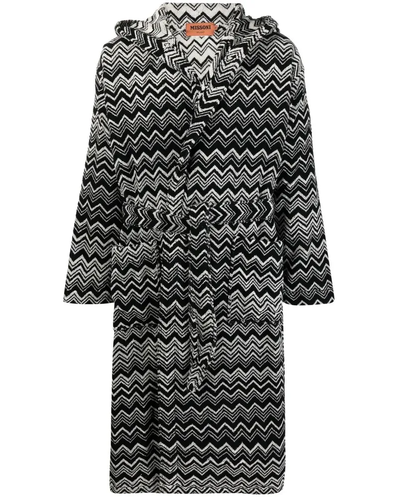 Missoni Home Bademantel mit Zickzackmuster - Schwarz Schwarz