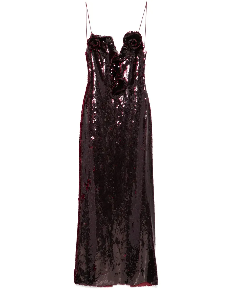Magda Butrym Maxikleid mit Pailletten - Rot Rot