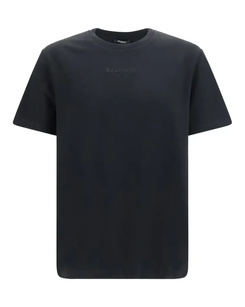 Balmain logo-embroidered T-shirt - Schwarz Schwarz