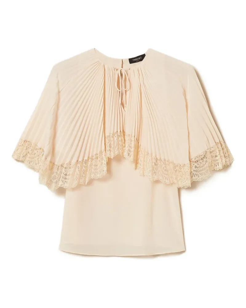 Twin-Set Top mit Falten - Rosa Rosa