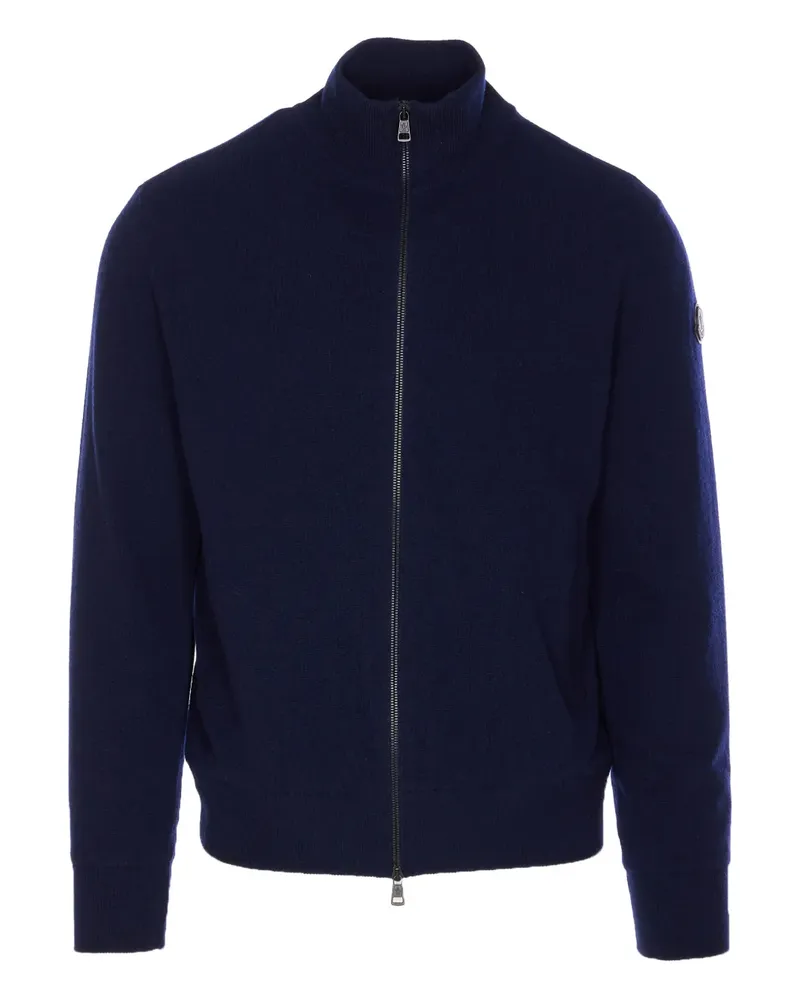Moncler Cardigan mit Logo-Patch - Blau Blau