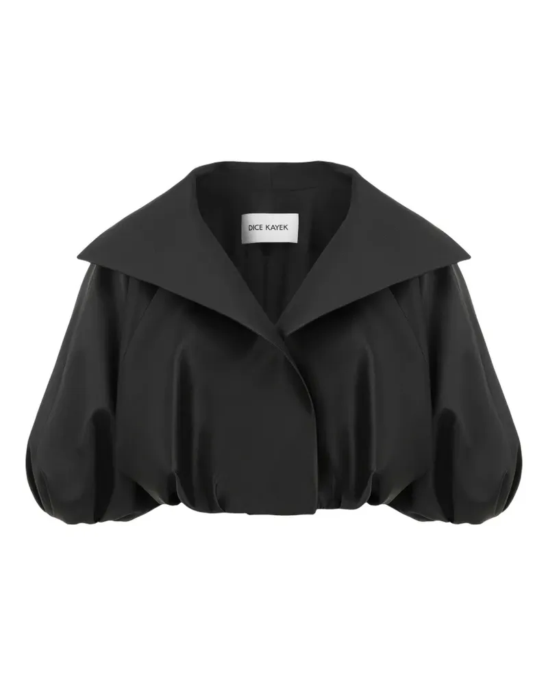 Dice Kayek Cropped-Jacke mit Puffärmeln - Schwarz Schwarz