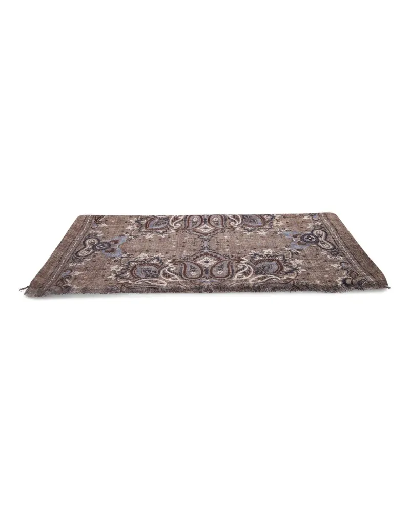 Dell'oglio Ausgefranster Schal mit Paisley-Print - Braun Braun