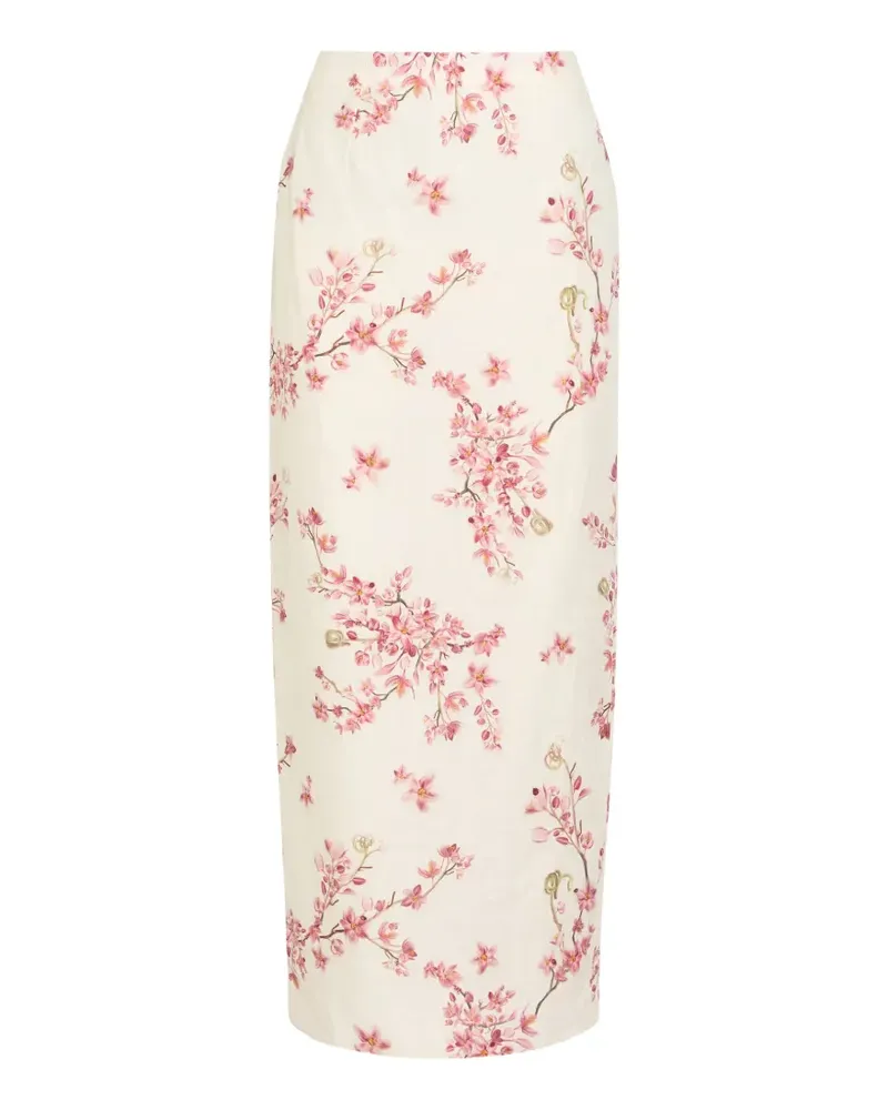 AGUA BENDITA Lirica high-waisted midi skirt - Nude Nude