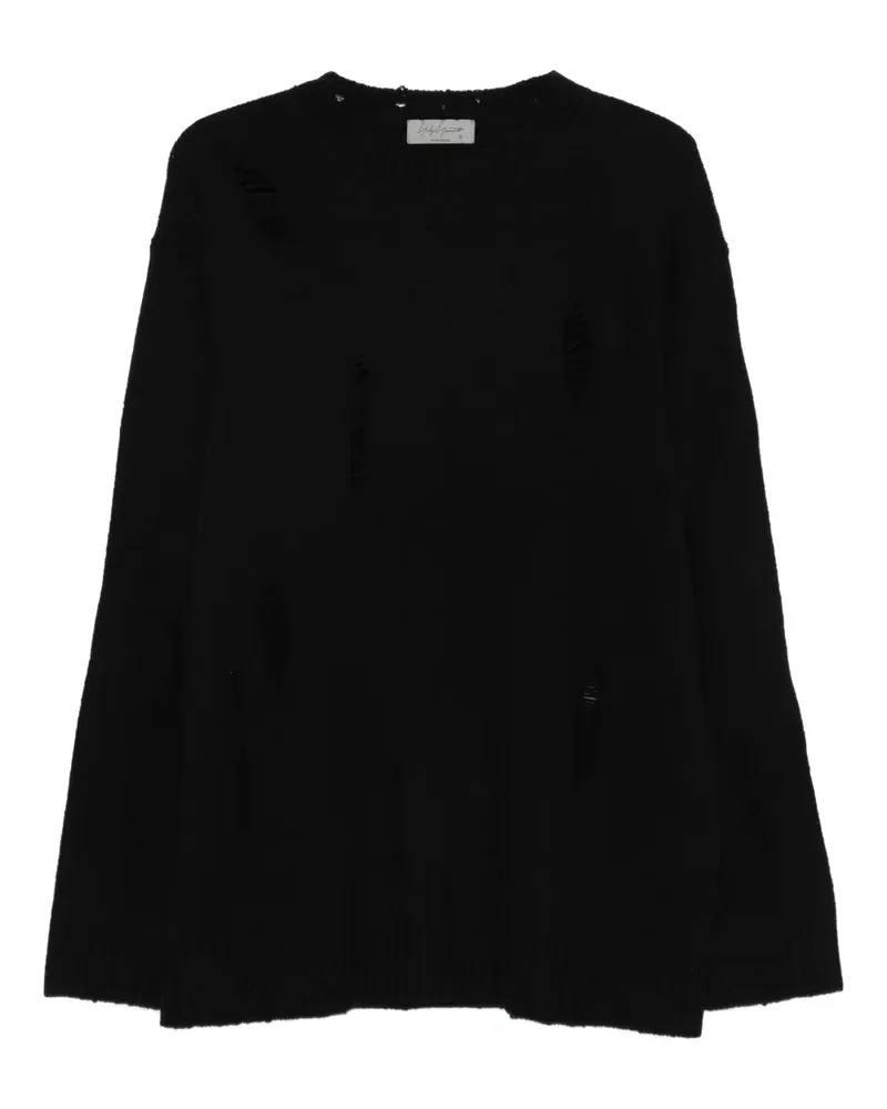 Yohji Yamamoto Pullover im Distressed-Look - Schwarz Schwarz