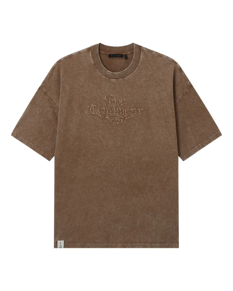 FIVE CM Besticktes T-Shirt - Braun Braun