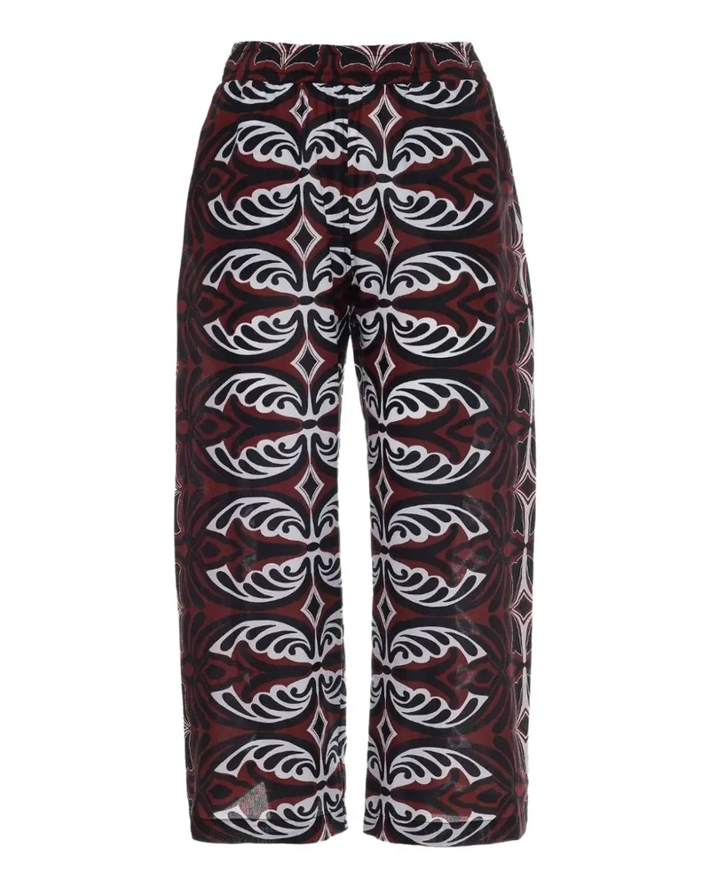 Devotion Gemusterte Hose mit elastischem Bund - Braun Braun