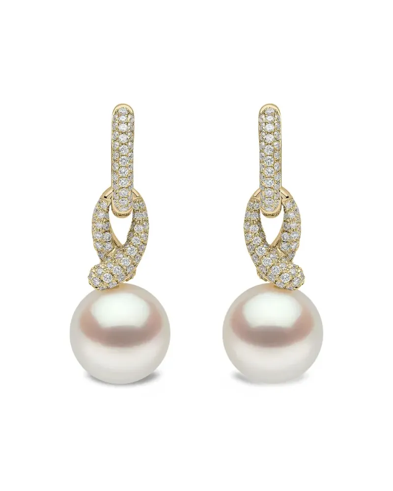 YOKO London 18K yellow gold Jazz pearl and diamonds earrings Gold
