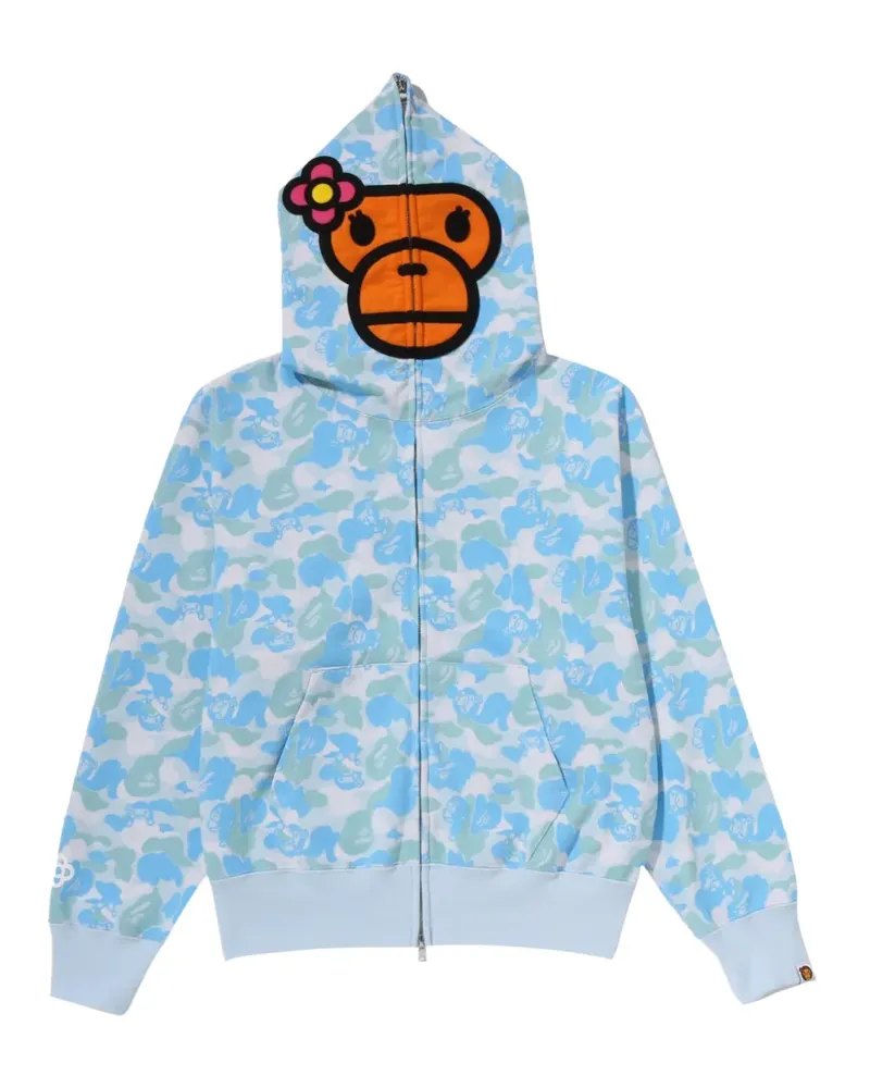 BAPE full zip camouflage-print hoodie - Blau Blau