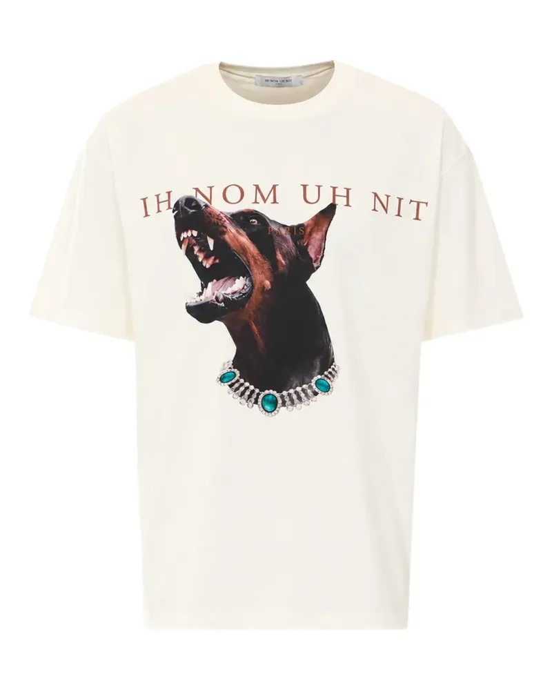 IH NOM UH NIT graphic-print logo-print T-shirt - Nude Nude