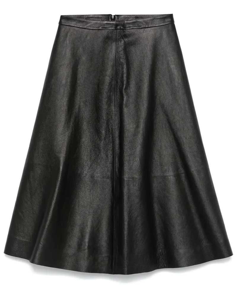 Balenciaga Midirock aus Leder - Schwarz Schwarz