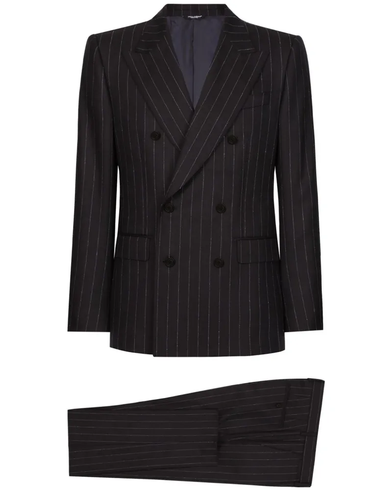 Dolce & Gabbana Doppelreihiger Sicilia-Fit-Anzug - Schwarz Schwarz