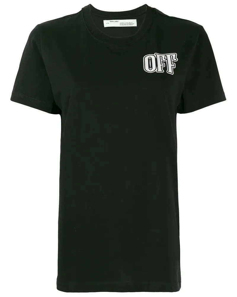 OFF-WHITE T-Shirt mit Lippen-Print - Schwarz Schwarz