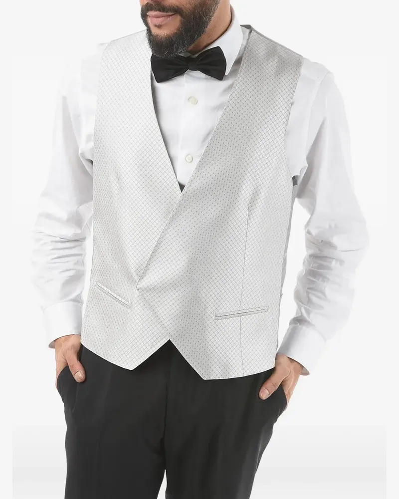 Corneliani Academy Cerimonia logo-print waistcoat - Grau Grau