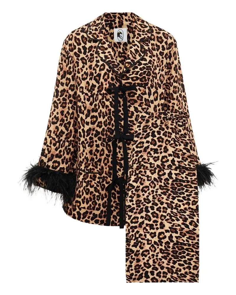 SLEEPER Pyjama mit Leoparden-Print - Braun Braun