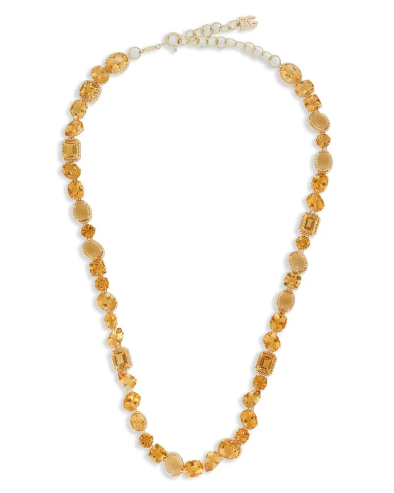Dolce & Gabbana 18kt Rainbow Monochrome Gelbgoldhalskette mit Zitrin Gold