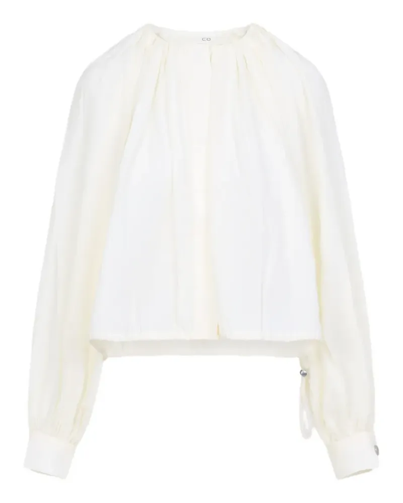 Co drawstring gathered blouse - Weiß Weiß