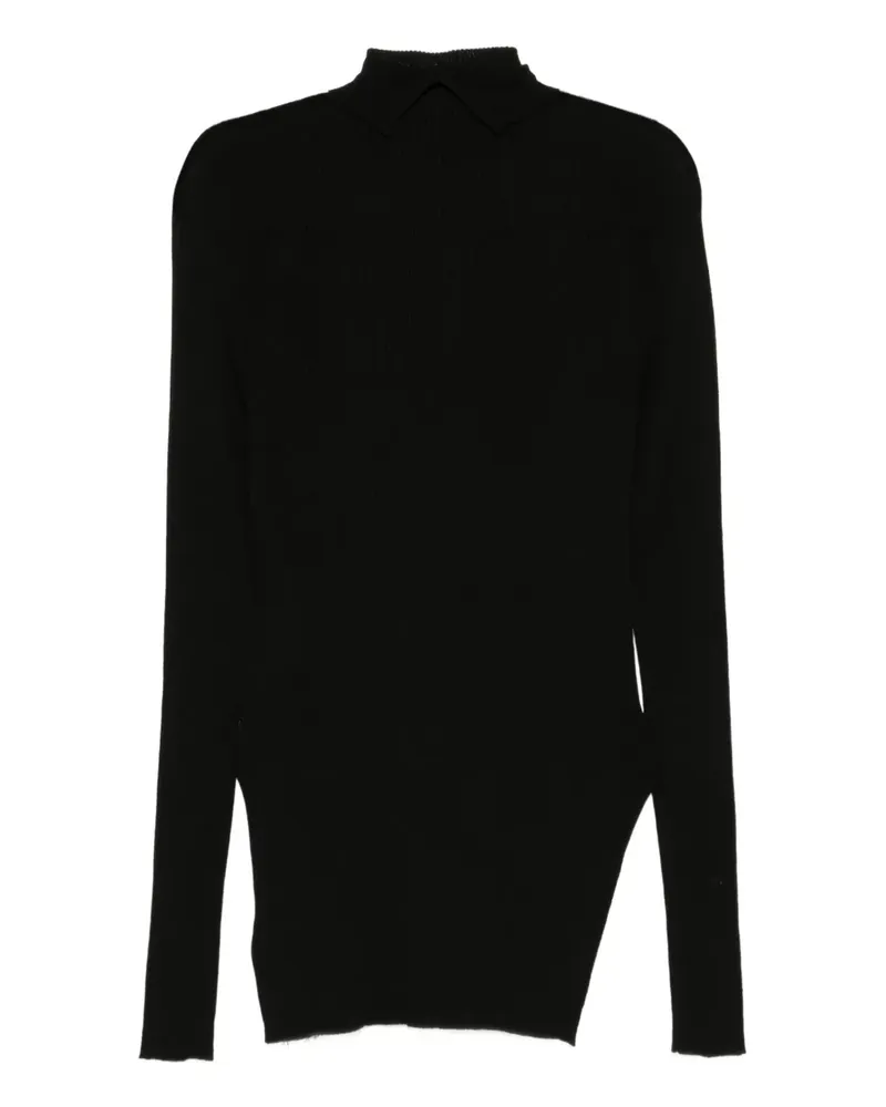 Yohji Yamamoto Top mit Logo-Stickerei - Schwarz Schwarz