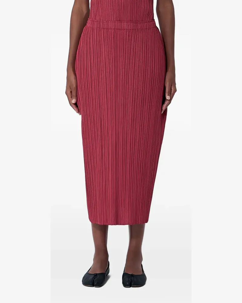 Issey Miyake pleated midi skirt - Rot Rot