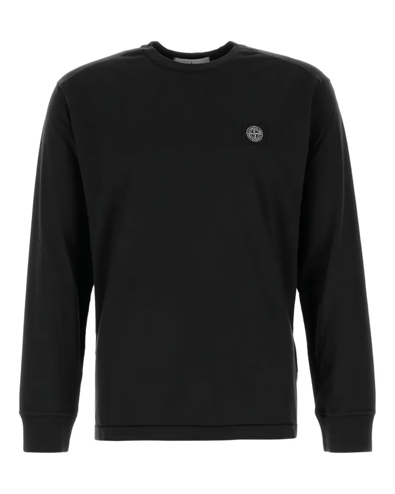 Stone Island Langarmshirt mit Logo - Schwarz Schwarz