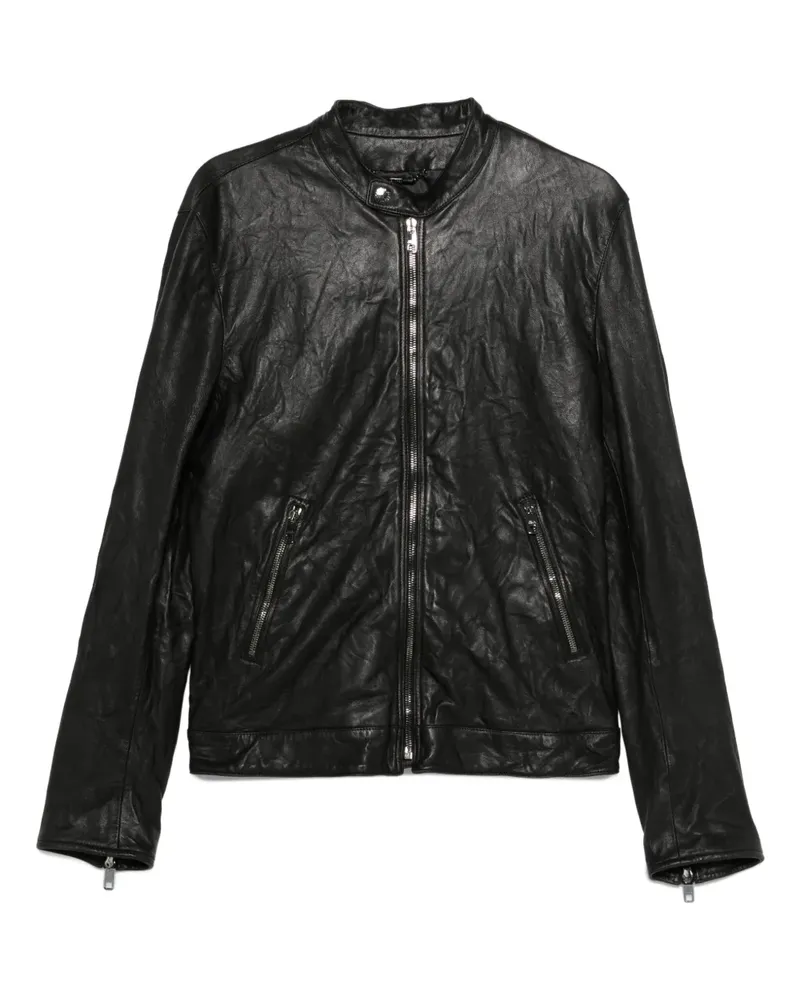 Dolce & Gabbana Lederjacke mit Reißverschluss - Schwarz Schwarz