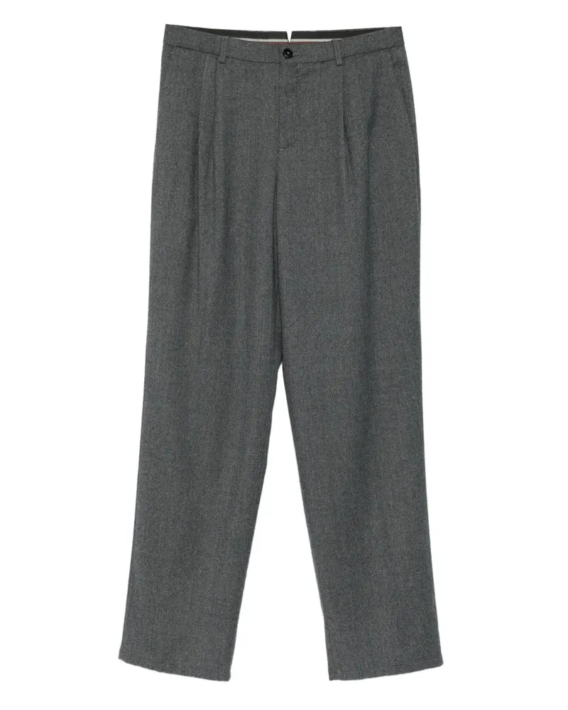 Canali Hose mit Bundfalten - Grau Grau