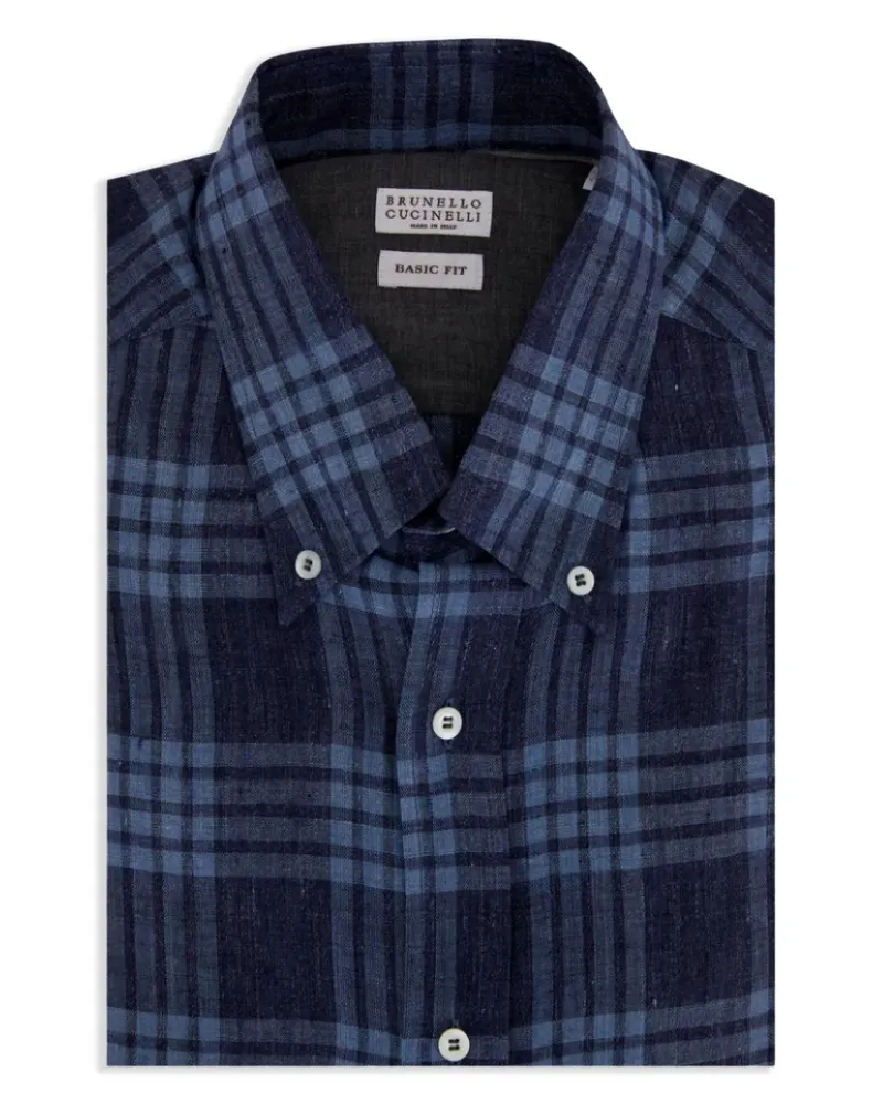 Brunello Cucinelli Kariertes Hemd - Blau Blau