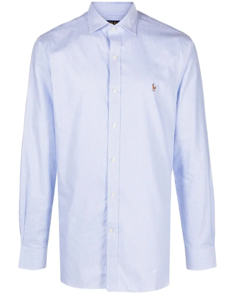 Ralph Lauren Gestreiftes Hemd mit Logo-Stickerei - Blau Blau