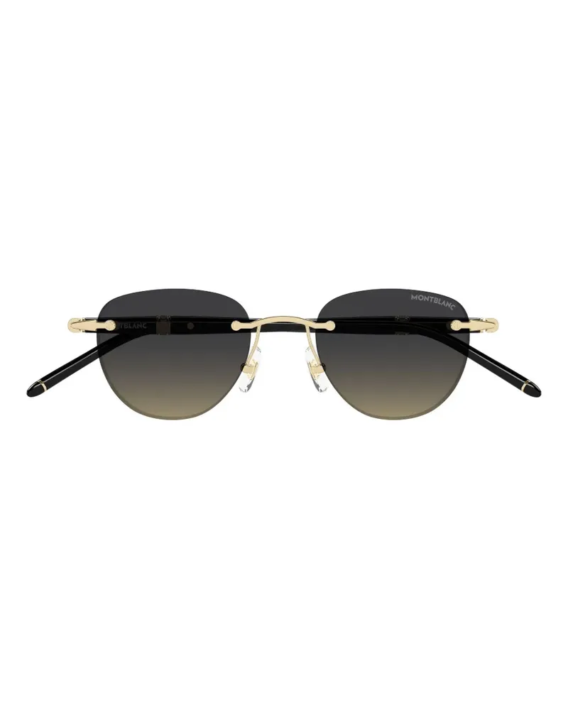 Montblanc Runde Sonnenbrille - Schwarz Schwarz