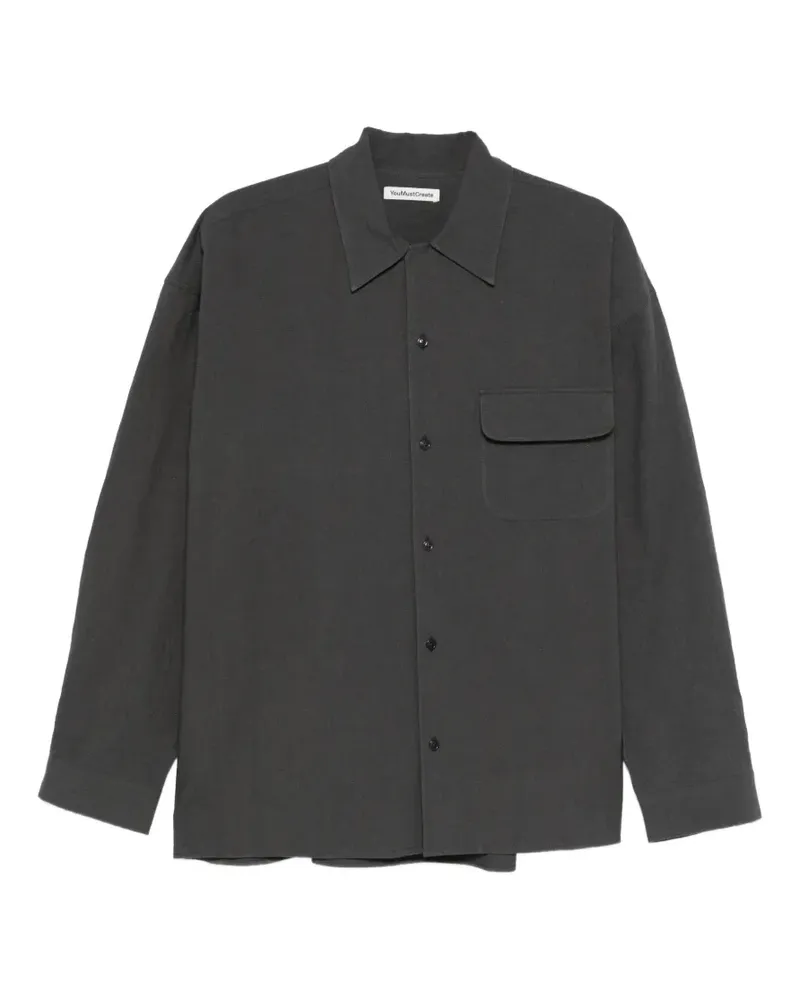 YMC Hemd mit Brusttaschen - Grau Grau