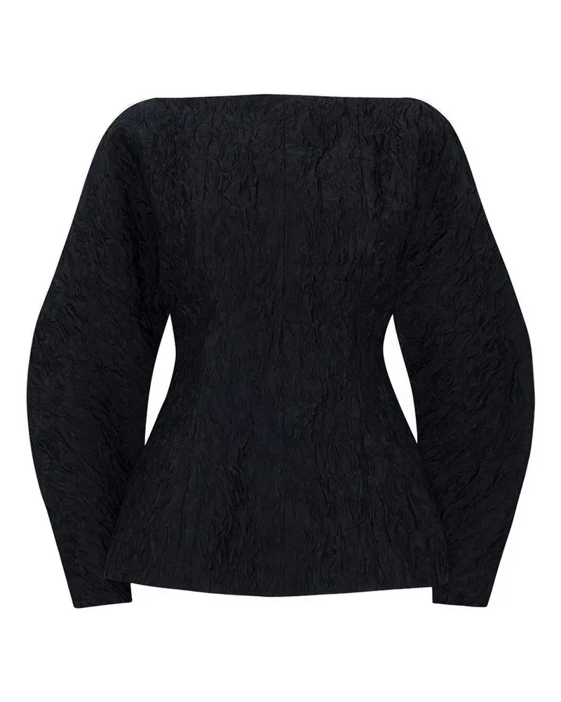 Roksanda Ilincic Eni crinkled-effect long-sleeved blouse - Schwarz Schwarz