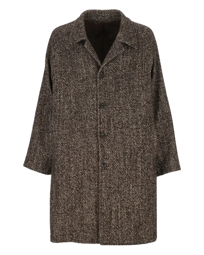 Luigi Bianchi Mantova herringbone coat - Braun Braun