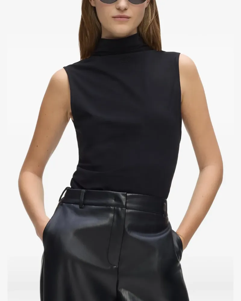 Karl Lagerfeld mock-neck ruched tank top - Schwarz Schwarz