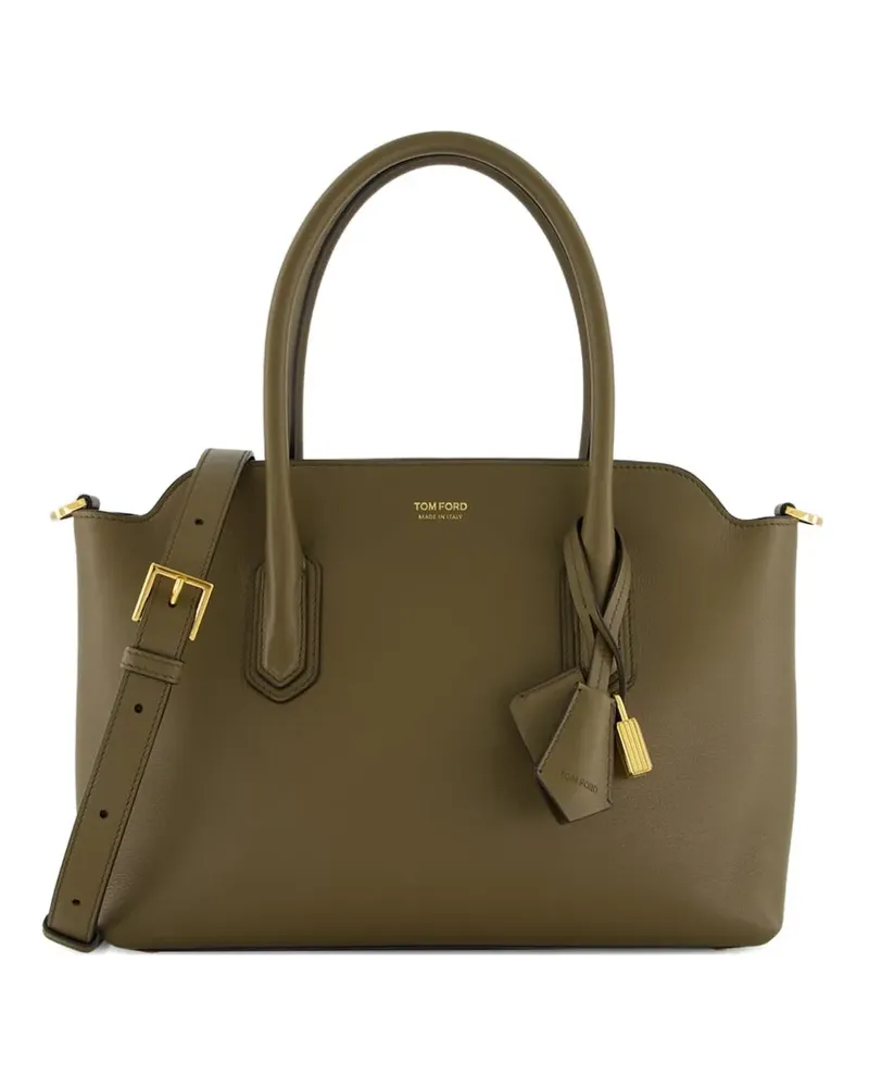 Tom Ford Natural Grain Schultertasche mit Henkel - Grün Grün