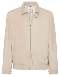 Brunello Cucinelli Bomberjacke aus Leder Nude