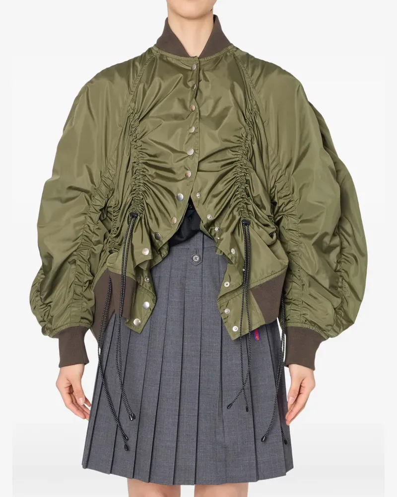 kolor button-fastening bomber jacket - Grün Grün