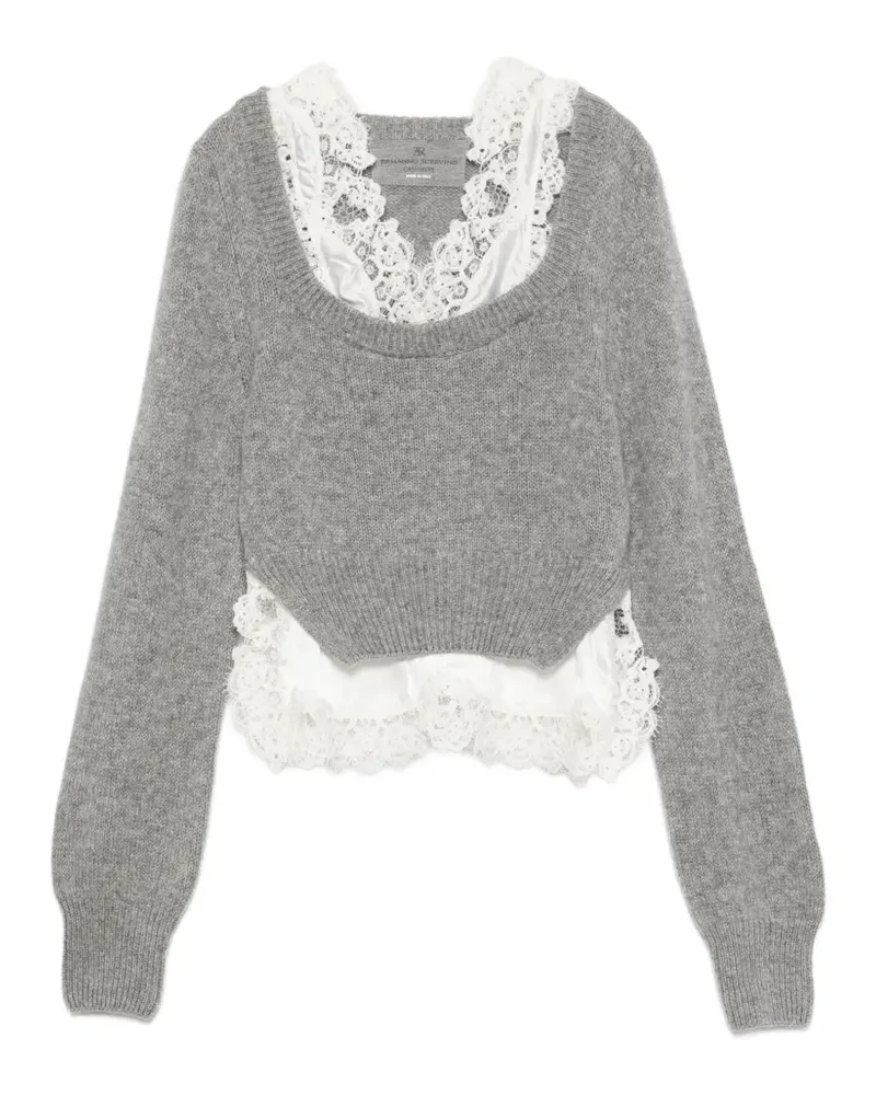 Ermanno Scervino Gestrickter Pullover im Layering-Look - Grau Grau