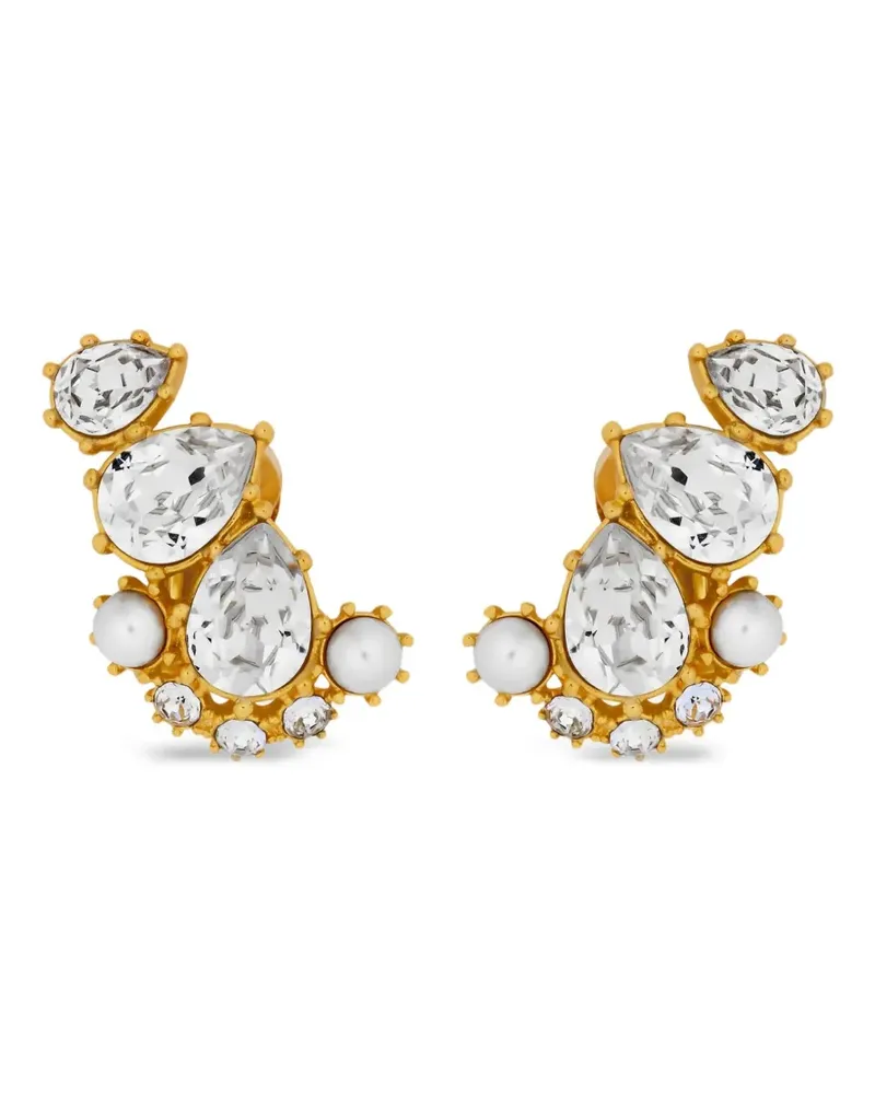 Oscar de la Renta Facettierte Hängeohrringe mit Kristallen - Gold Gold