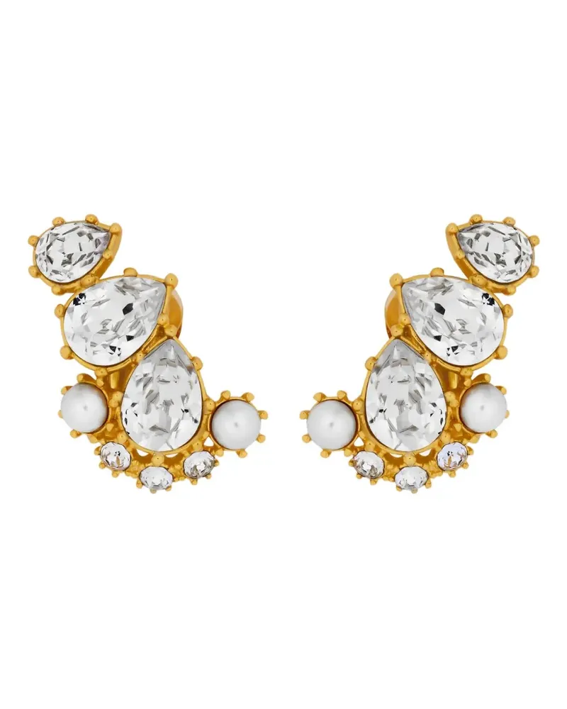 Oscar de la Renta Facettierte Hängeohrringe mit Kristallen - Gold Gold