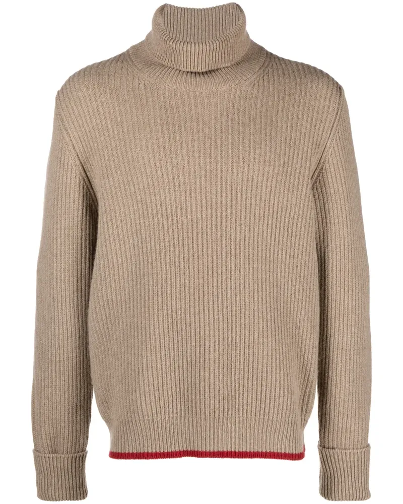 Fay Gerippter Rollkragenpullover - Braun Braun