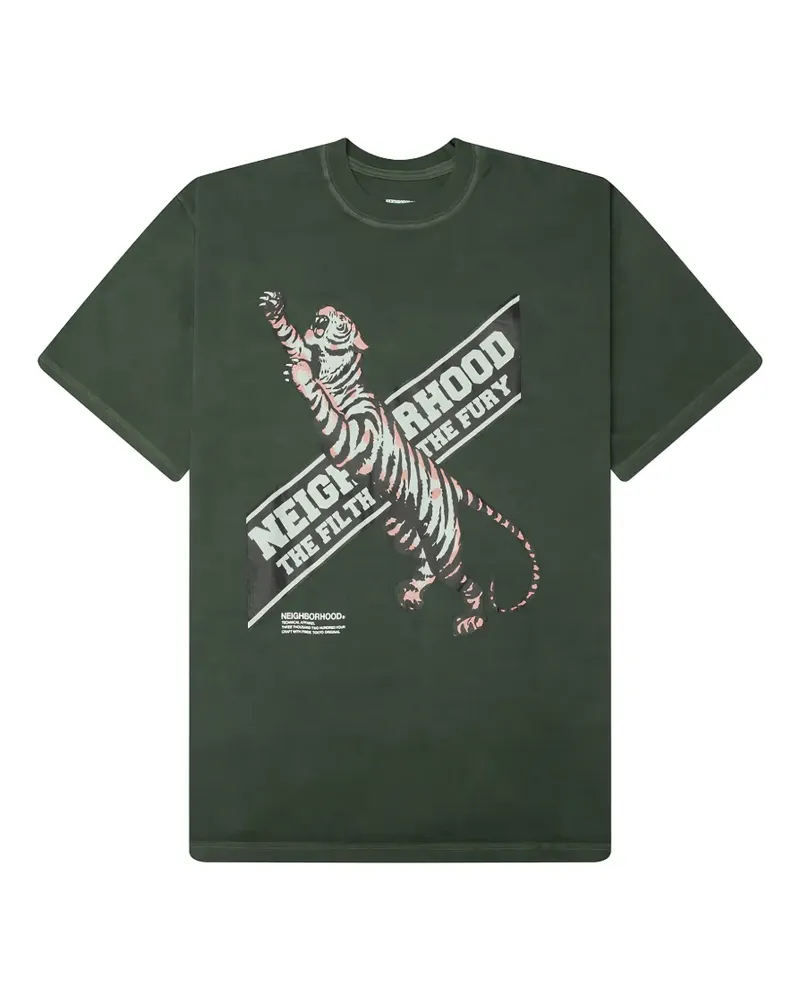 Neighborhood T-Shirt mit Tiger-Print - Grün Grün