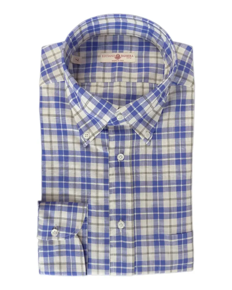 Luciano Barbera checked buttoned shirt - Blau Blau