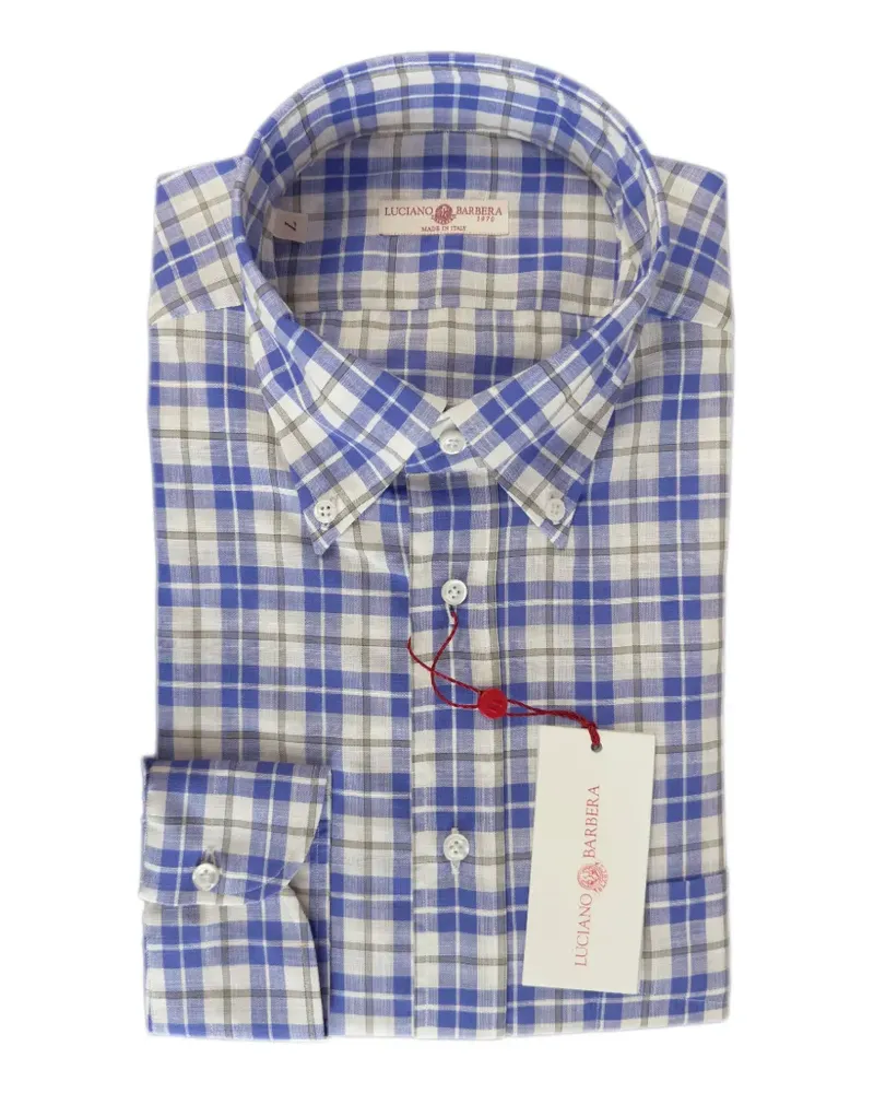 Luciano Barbera checked buttoned shirt - Blau Blau